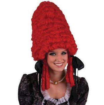 Pruik hofdame rood, Nieuw