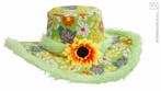 Hoed Ibiza met zonnebloem groen, Ophalen of Verzenden, Nieuw