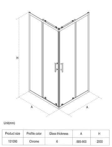 SALE - Krevo 90 x 90 -  Chroom - Douchecabine  -  Douchewand, Ophalen of Verzenden, Nieuw