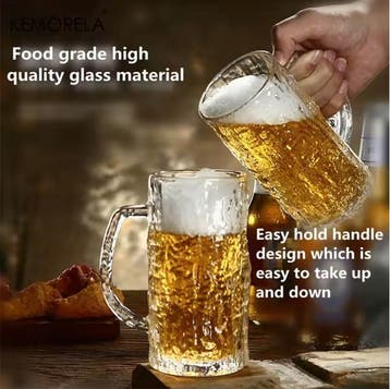 Bierglazen Pint Mokken met Dikke Bodem Frosted Bar Glas, Verzamelen, Biermerken, Verzenden, Nieuw