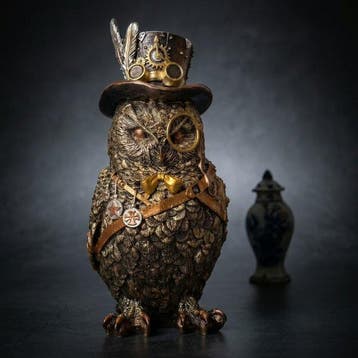 Beeld, “Steampunk” uil (Zonder Minimumprijs) - 23.5 cm -