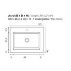 Badkamermeubel Boss & Wessing Pepper Acryl Wastafel Met, Huis en Inrichting, Ophalen of Verzenden, Nieuw