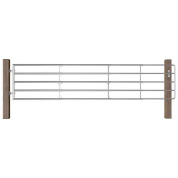 vidaXL Poort met 5 stangen (150-400)x90 cm staal, Tuin en Terras, Tuinpoorten, Verzenden, Nieuw