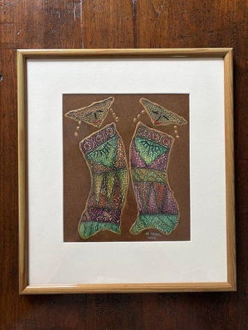 Ingelijste Balinese kunst - M. Wijaya - Indonesië - 20e eeuw, Antiek en Kunst