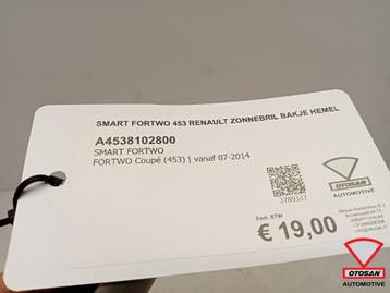 Smart Fortwo 453 Renault Zonnebril Bakje Hemel A4538102800, Ophalen, Gebruikt, Smart