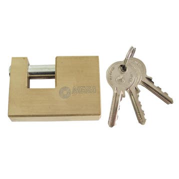 Blokslot extra stevig - 50mm - 3 sleutels - Messing, Ophalen of Verzenden, Nieuw, Koper of Messing, Slot