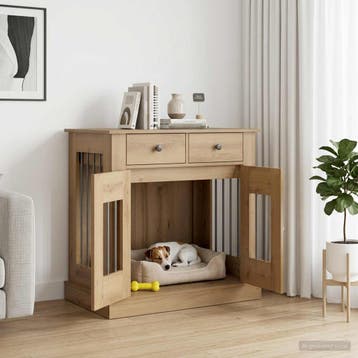 vidaXL Hond Bench Meubel Artisanaal eiken 80 x 47,5 x 80 cm, Verzenden, Nieuw