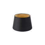 Katoenen lampenkap zwart 32/25/18 met gouden binnenkant, Huis en Inrichting, Lampen | Lampenkappen, Verzenden, Zwart, Rond, Nieuw