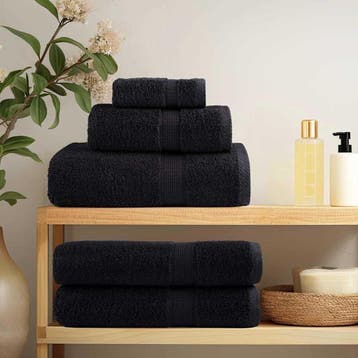 vidaXL Gastendoek SOLUND 25 st Zwart 70 x 140 cm 550 gsm, Verzenden, Nieuw, Zwart