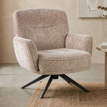 *WOONWINKEL* Draaibare Fauteuil Zand, Verzenden, Nieuw, Stof