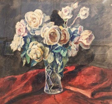 Signed Abelló (XX) - NO RESERVE - Roses Against A Red Drape