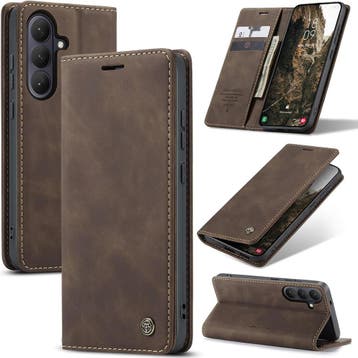 CaseMe book case leer - Samsung Galaxy S26 Plus - Bruin, Verzenden, Nieuw