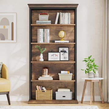 Industriële 6-Tier Boekenkast - 180 cm Hoge Open Opbergkast, Verzenden, Nieuw