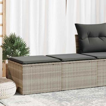 vidaXL 2-delige Loungeset met kussens poly rattan acacia, Verzenden, Nieuw, Loungeset