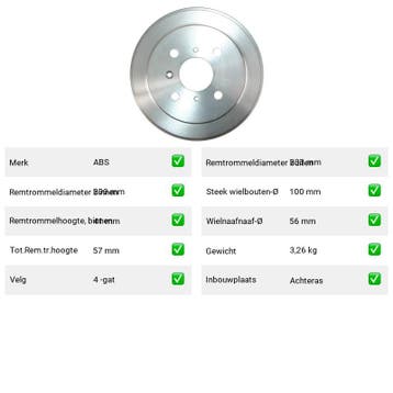 Remtrommel Achteras Daihatsu Gran Move – AutopartsOnline.nl, Verzenden, Nieuw, Daihatsu