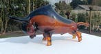 sculptuur, Murano stijl GROTE glazen stier 12 kilo 71 CM, Antiek en Kunst