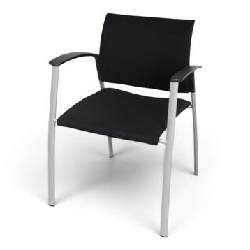 vdm. 1602 vergaderstoel, zwart-aluminium, Ophalen of Verzenden, Gebruikt, Zwart