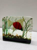 Murano-glas aquarium Sommerso – vintage sculptuur met vis, Antiek en Kunst