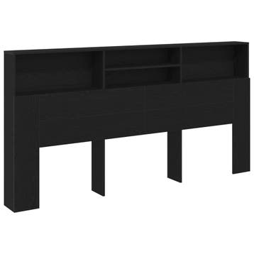 vidaXL Hoofdeinde kas Zwart Eiken Bewerkt hout, Verzenden, Nieuw, Zwart, Hout