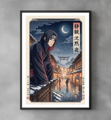 Sato Hageshi - Moonlit Vigil - Itachi Uchiha Naruto - Signed, Nieuw