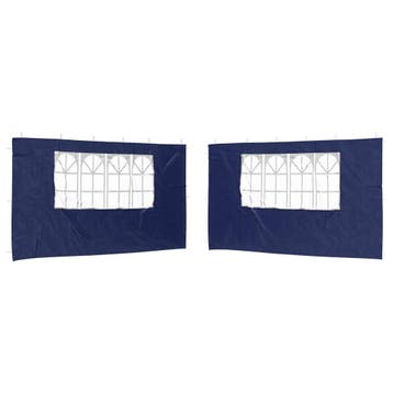 vidaXL Party Tent Zijwand 2 pcs 400 x 195 cm Blauw PE en, Tuin en Terras, Partytenten, Verzenden, Nieuw