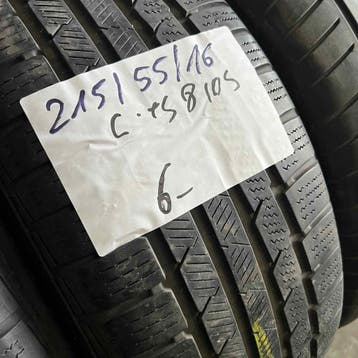 2 x Continental Winter TS810S 215-55-16 Winterbanden 6mm, 16 inch, Band(en), Personenwagen, Gebruikt
