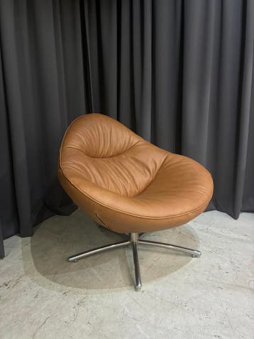 Label Hidde Met Nieuw Leer, Huis en Inrichting, Fauteuils, Zo goed als nieuw