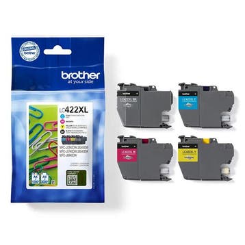 Brother LC-422XLVAL multipack zwart + 3 kleuren, Verzenden, Nieuw, Cartridge, Brother