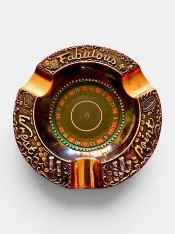 Asbak - 1970s Mechanical Roulette Wheel Casino - Koper, Glas