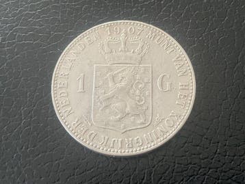 Nederland. Wilhelmina. 1 Gulden 1907 (Zonder minimumprijs), Postzegels en Munten, Munten | Nederland