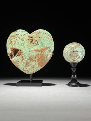 Geen minimumprijs - Prachtig paar gepolijste groene, Antiek en Kunst