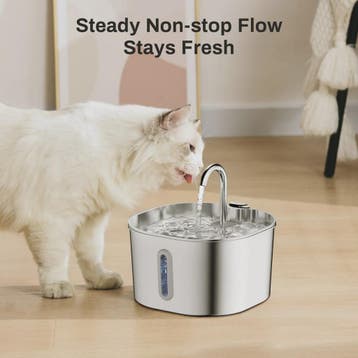 Automatische RVS Katten Drinkfontein 2.2L - Stille Waterdisp, Verzenden, Nieuw