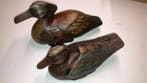 sculptuur, koppel eendjes - 16 cm - Hout, Antiek en Kunst