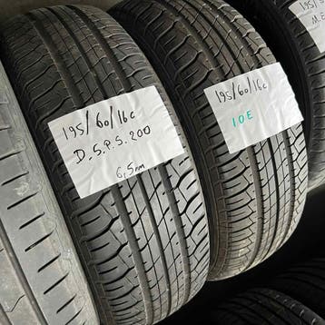 2 x Dunlop 195-60-16 Zomerbanden 6,5mm, Gebruikt, 16 inch, Ophalen of Verzenden, Band(en)