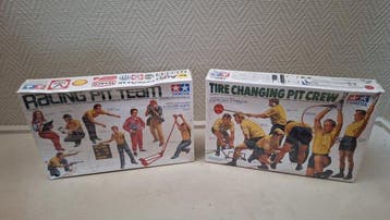 Tamiya 1:20 - Modelbouwdoos (2) - Tire Changing Pit Crew /, Hobby en Vrije tijd, Nieuw