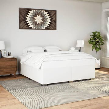 vidaXL Bedframe kunstleer wit 180x200 cm, Huis en Inrichting, Slaapkamer | Bedden, Overige materialen, Eenpersoons, Verzenden