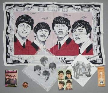 Beatles - 7x Beatles-items uit de jaren zestig, Iers linnen,, Nieuw in verpakking