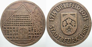 Bronzegussmedaille 2012 Bielefelder medaille 800 Jahre Bi..., Verzenden