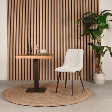 2dekans | LABEL51 Juul Eetkamerstoel - Wit - Stof - Zwart, Huis en Inrichting, Stoelen, Ophalen of Verzenden, Zo goed als nieuw