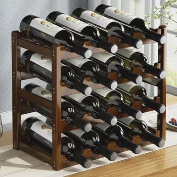 Stijlvol Houten Wijnrek - Decoratieve Flessenhouder voor 12, Verzenden, Nieuw