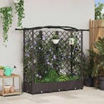 vidaXL Verhoogd Bed met Trellis en Dak Bruin 163 x 40 x 126, Verzenden, Nieuw, Minder dan 60 cm, 60 cm of meer