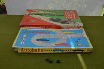 Bordspel - Het veilig verkeersspel en Autobahn - Karton en, Antiek en Kunst