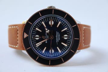 Horloge Breitling Superocean Herritage 57, 09/2025 Full set, Leer, Staal, Breitling, Polshorloge