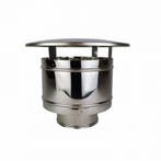 Dubbelwandig rookkanaal RVS, trekkende regenkap,  Ø400-450, Huis en Inrichting, Kachels, Ophalen of Verzenden, Nieuw