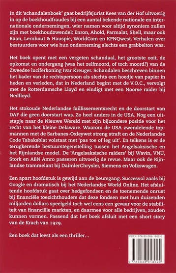 Boekhoudschandalen 9789038918020 K. van der Hof, Verzenden, Gelezen, K. van der Hof