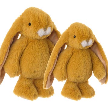 Bukowski konijnen knuffel set - okergeel - pluche - 22 en, Kinderen en Baby's, Verzenden, Nieuw