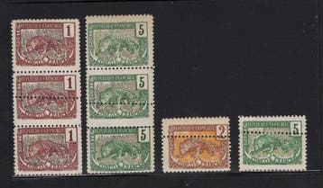 Congo - Congo 27/28/30 met variatie aan dubbele steken, niet, Gestempeld