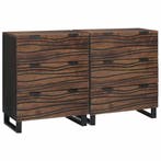 vidaXL Dressoir set met lade 2 pcs Walnotenhout 60 x 33,5 x, Huis en Inrichting, Kasten | Dressoirs, Verzenden, Nieuw, Overige houtsoorten