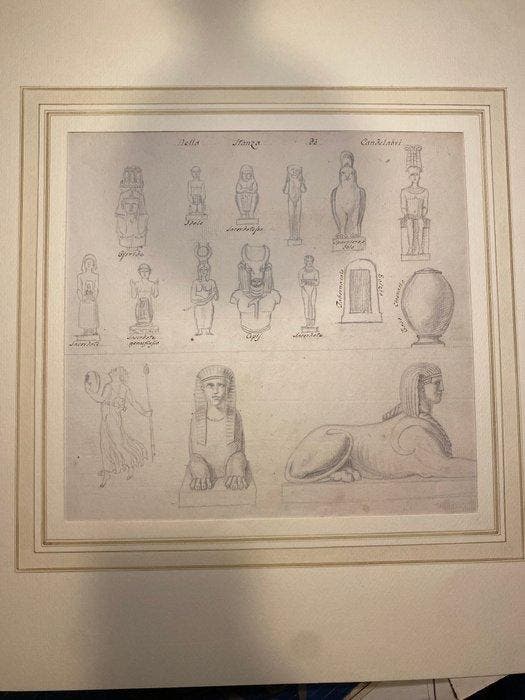 Luigi Basiletti 1780-1859 - Foglio di appunti archeologici, Antiek en Kunst, Antiek | Overige Antiek