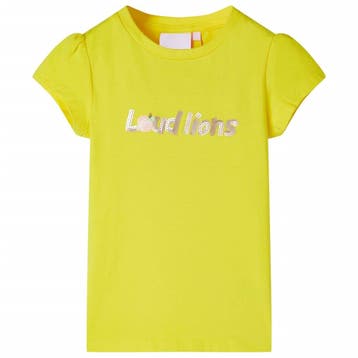 vidaXL Kindershirt met kapmouwen 140 felgeel, Verzenden, Nieuw